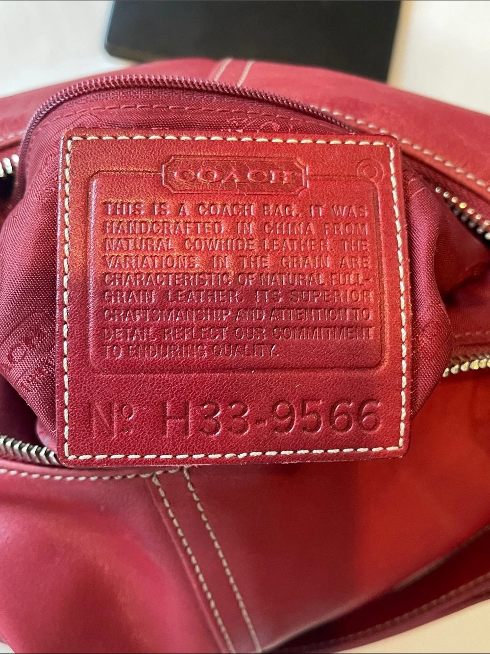 Coach Legacy Red Leather Hobo Shoulder Purse 9566 VTG